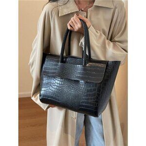 Crocodile Embossed Tote Bag